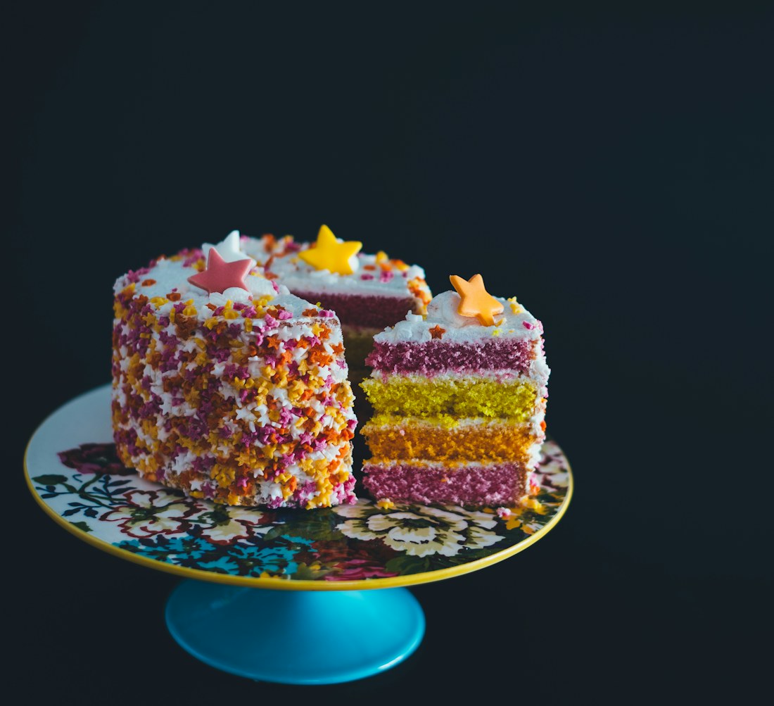 Colourful birthday cake